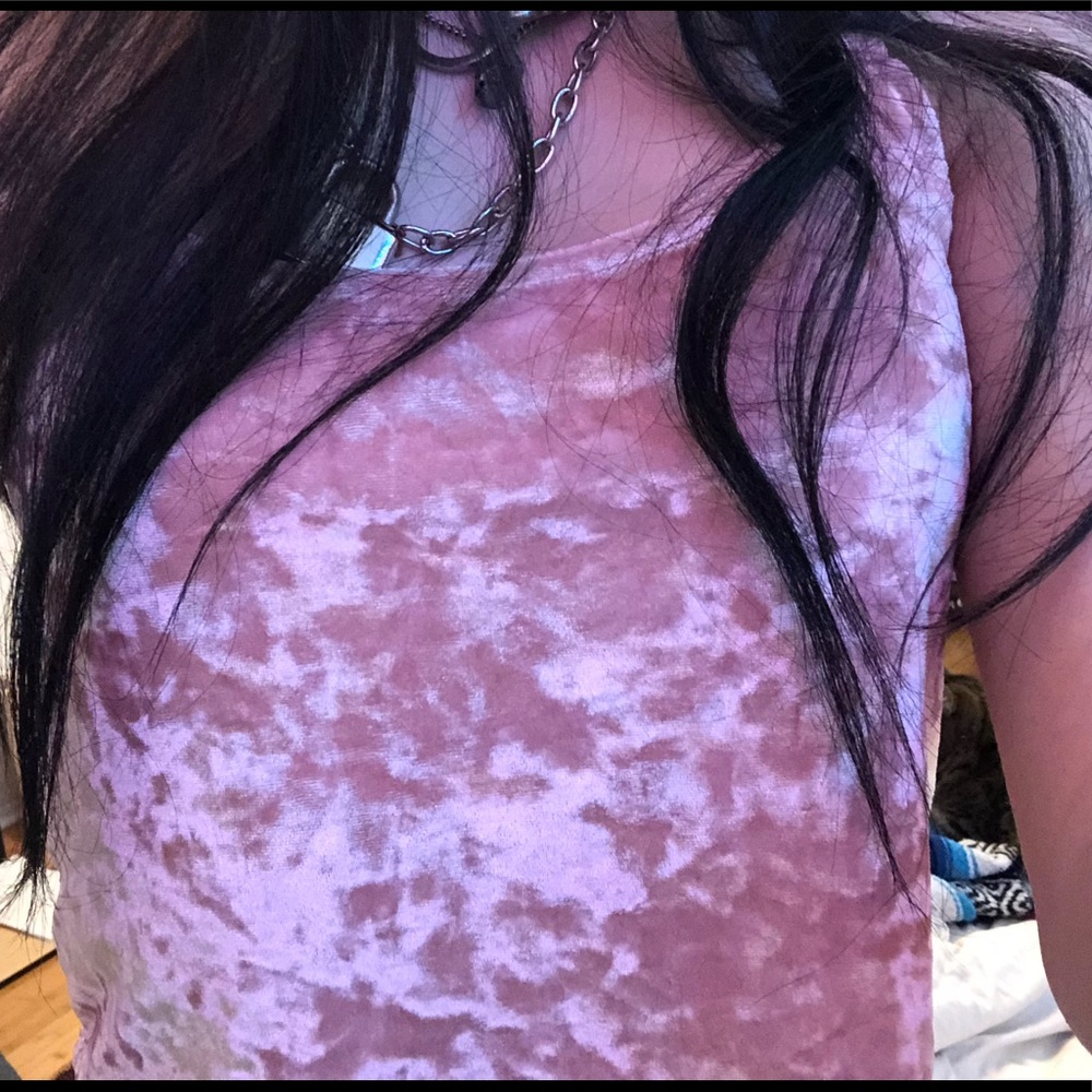 velvet pink crop top